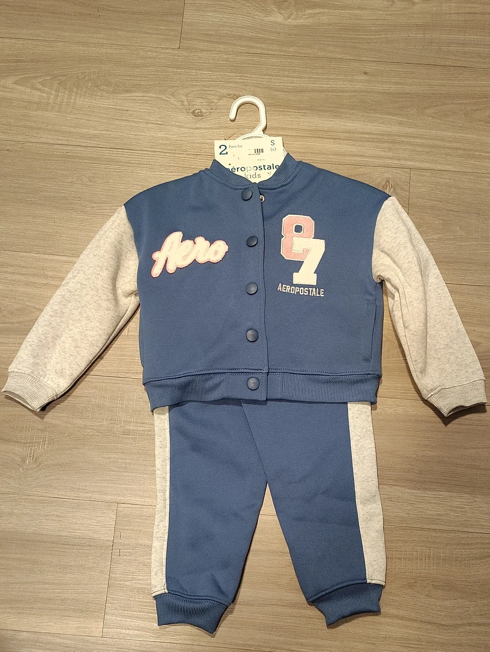 Aeropostale Kids Navy Blue and Light Gray Two-Piece Matching Set